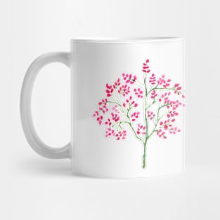 Watercolor drawing of a twig with pink flowers Mug